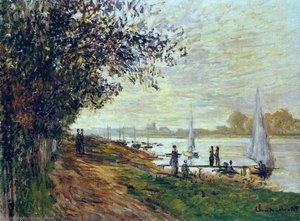 The Riverbank At Petit-gennevilliers, Sunset — Claude Monet, Impressionism
