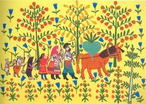 Ola Man And Old Woman Carry A Turnip — Maria Primachenko, Naive Art / Primitivism