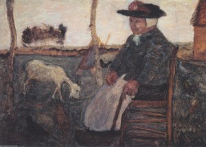 Old Farmer With A Goat — Paula Modersohn-becker