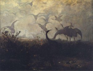 English Cranes Take Off Polski Odlot Żurawi — Józef Chełmoński