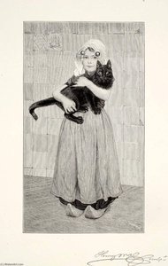 Girl With Cat — Henry Wolf