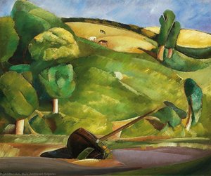 Sailing Boat In A Cubist Landscape — Boris Dmitrievich Grigoriev