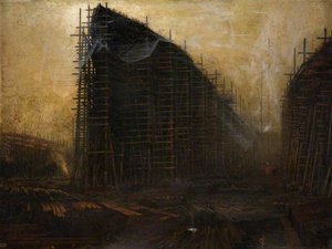 The Shipyard At Night — Gerald Maurice Burn