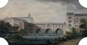 Pulteney Bridge, Weirs And Old Saint Michael's Church, Bath — Joseph Sheldon