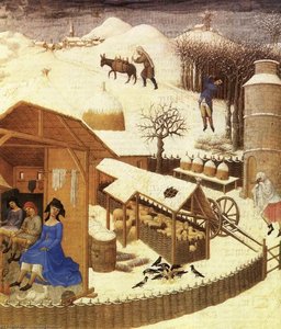 Les très riches heures du Duc de Berry: Fevrier (February), detail