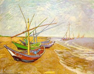 Fishing Boats On The Beach — Vincent Willem Van Gogh, Post-impressionism