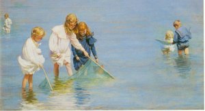 Children Catching Minnows — Charles Courtney Curran