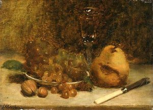 Grapes Knife And Glass — Julian Alden Weir