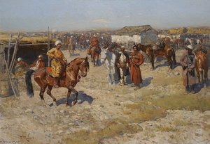 Central Asian Horse Market — François Flameng