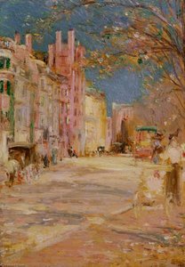 Boston Street Scene (boston Common) — Edward Mitchell Bannister, Tonalist
