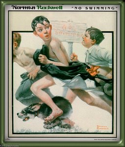 No Swimming — Norman Rockwell