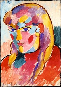 Girl With Blue Eyes And Two Plaits — Alexej Von Jawlensky, Early Expressionist