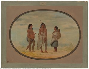 Nayas Indian Chief, His Wife, And A Warrior — George Catlin