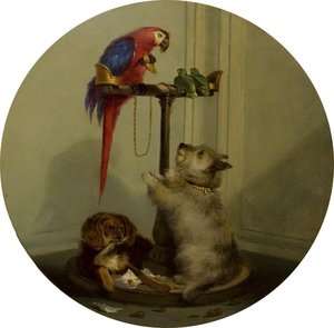 Interior With Household Pets (after Edwin Henry Landseer) — Jennens Bettridge