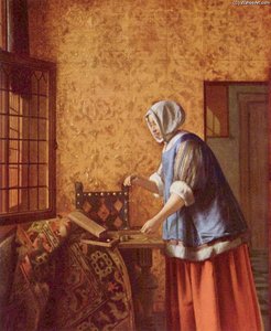 Woman Weighing Gold Coins — Pieter De Hooch