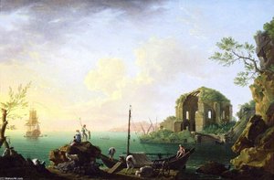 Italian Port Scene, Sunset — Thomas Patch