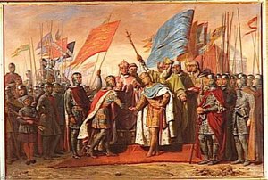 ENTREVUE DE PHILIPPE AUGUSTE AVEC HENRI II A GISORS.21 JANVIER 1188