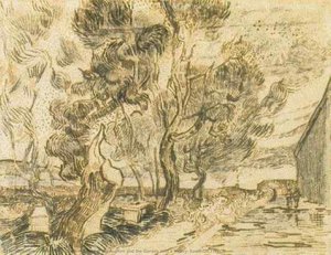 Corner Of The Asylum And The Garden With A Heavy, Sawn-off Tree, A — Vincent Willem Van Gogh, Post-impressionism