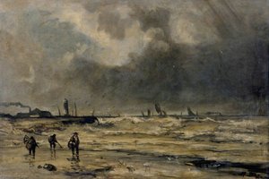 The Approaching Storm On The Coast Near Bolougne, France — Narciso Díaz De La Peña