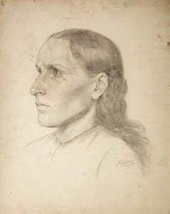 Study Head, Young Woman — John Ottis Adams