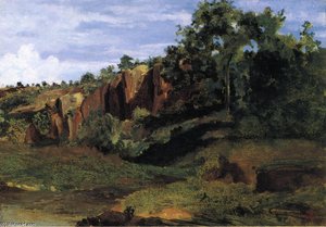 Rocks At Civita Castellana — Jean-baptiste-camille Corot