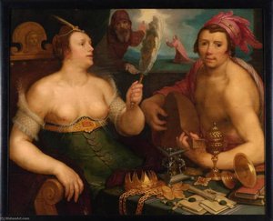 Allégorie Sur La Vanité Et Le Repentir L'amour Humain Et L'amour Divin (autre Titre) — Cornelis Cornelisz Van Haarlem