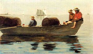 Three Boys In A Dory — Winslow Homer