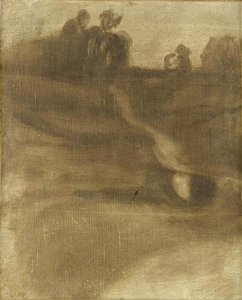 Paysage. Route Et Arbre — Eugène Anatole Carrière