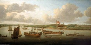 Launch of a Fourth Rate on the River Orwell