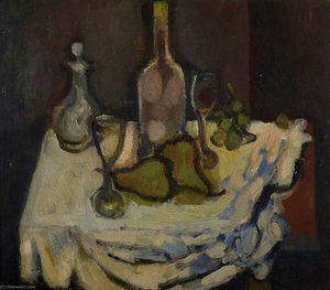 Still Life With A Bottle And Pears — Margaret Morris