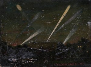 Searchlights from Parliament Hill, German Zeppelin Raid, 8 September 1915