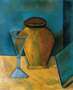 Pot, Glass And Book — Pablo Picasso