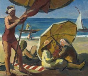 Beach Scene, Italy — Theodor Kern, Impressionism
