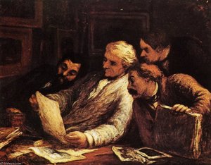 Quatre Amateur D'estampes, Huile Sur Panneau Four Amateur Of Prints, Oils On Panel — Honoré Daumier