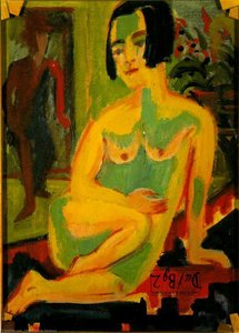 Estudio De Desnuda Sentada — Ernst Ludwig Kirchner