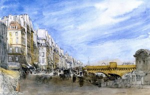 Pont Neuf From The Quai De L'ecole, Paris — David Cox, Impressionism