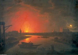 Old Drury Lane Theatre On Fire