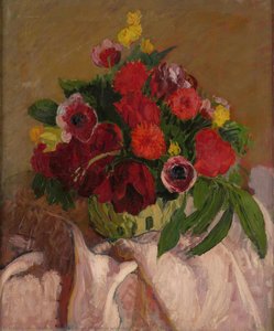 Mixed Flowers On Pink Cloth — Roderic O'conor, Post-impressionism