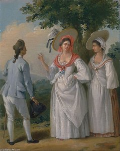 Free West Indian Creoles In Elegant Dress — Agostino Brunias