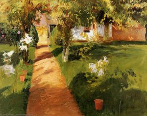 Millet's Garden (also Known As The Millet House And Garden) — John Singer Sargent, Impressionism