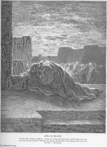 Ezra Kneels In Prayer — Paul Gustave Doré, Romanticism