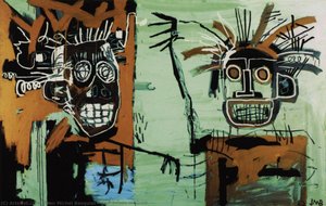 Two Heads On Gold — Jean Michel Basquiat