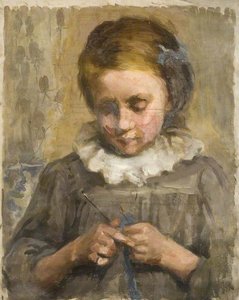 A Study Of A Girl Knitting — Kate Ethel Cowderoy