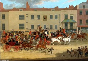 North Country Mails At The Peacock, Islington — James Pollard