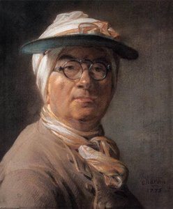 Self Portrait With An Eyeshade — Jean-baptiste-siméon Chardin