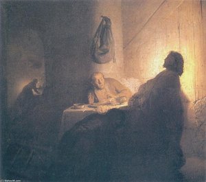The Supper At Emmaus — Rembrandt Van Rijn, Baroque