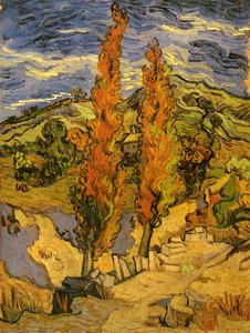 Two Poplars On A Road Through The Hills — Vincent Willem Van Gogh, Post-impressionism