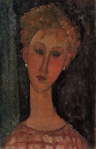 A Blond Wearing Earrings — Amedeo Clemente Modigliani