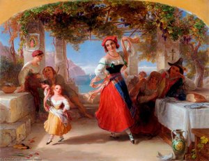 An Italian Mother Teaching Her Child The Tarantella