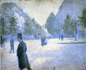 Place Saint Augustin, Misty Weather — Gustave Caillebotte